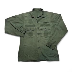 US Military Army Vintage 70s Cotton Sateen OG-107 Shirt Jacket Vietnam Era Small